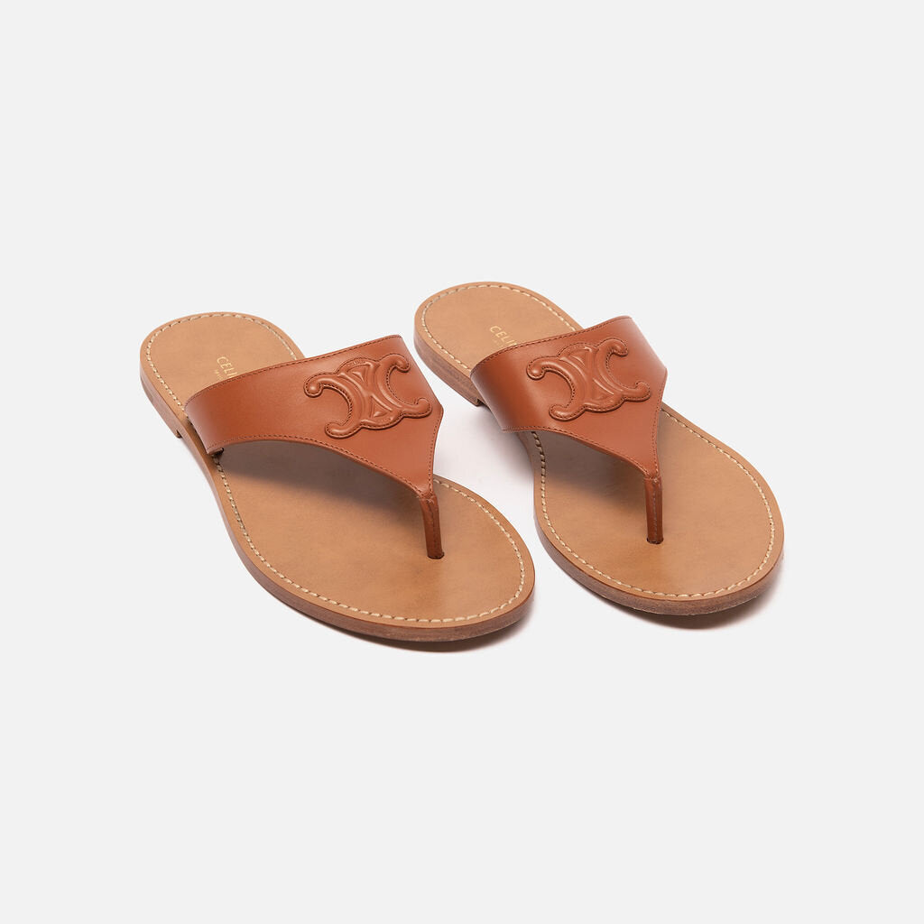 Celine Brown Leather Triomphe Sandal