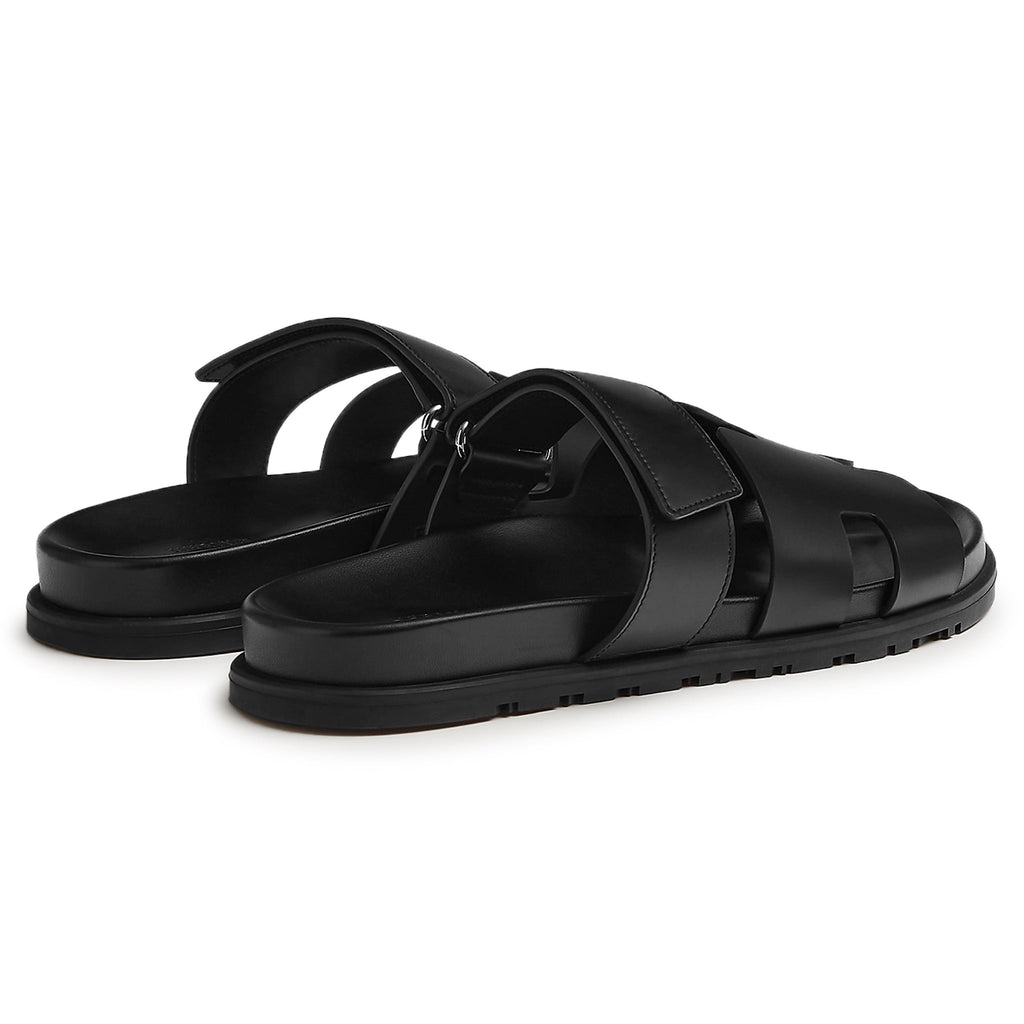 Hermes Paris Hermès Paris Chypre Leather Black Sandals