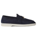 Loro Piana Summer Charms Suede Argo Blue Melange Loafers