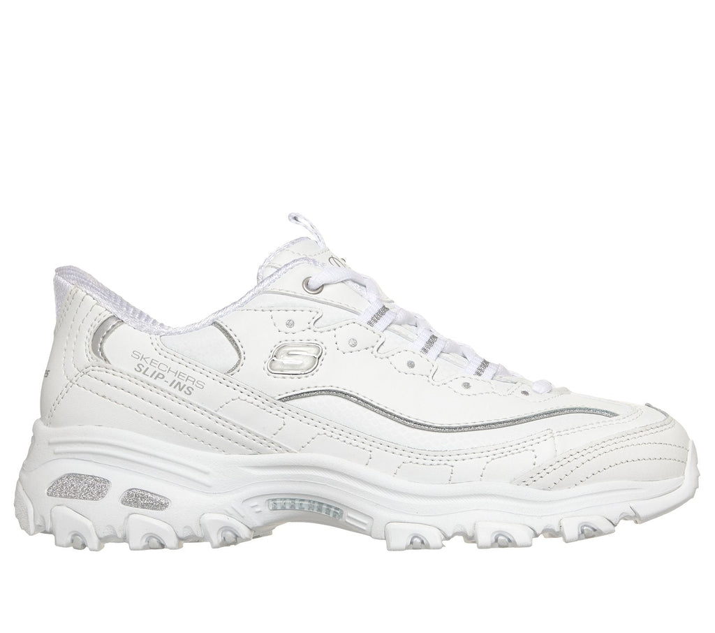 Skechers Slip-ins: D'Lites - Winning Choice, WHITE / SILVER