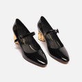 Ferragamo Black Patent Leather Mary Janes Shoes