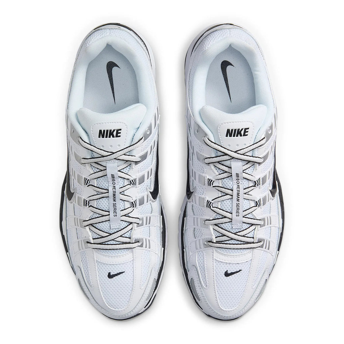 Nike P-6000 White Metallic Silver Black Sneakers