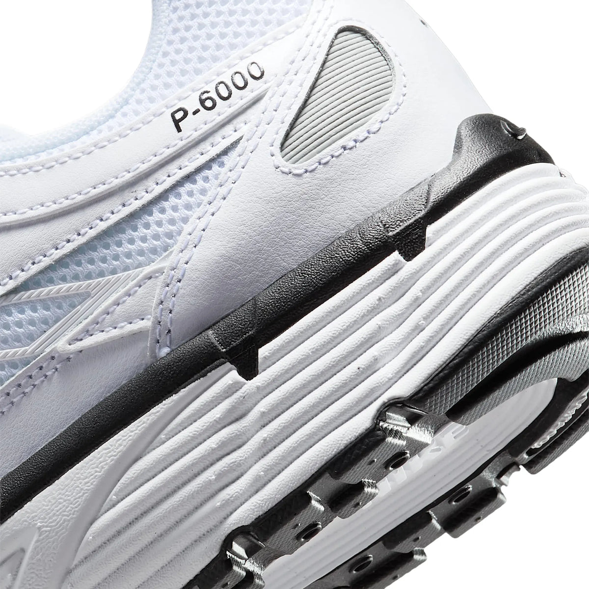 Nike P-6000 White Metallic Silver Black Sneakers