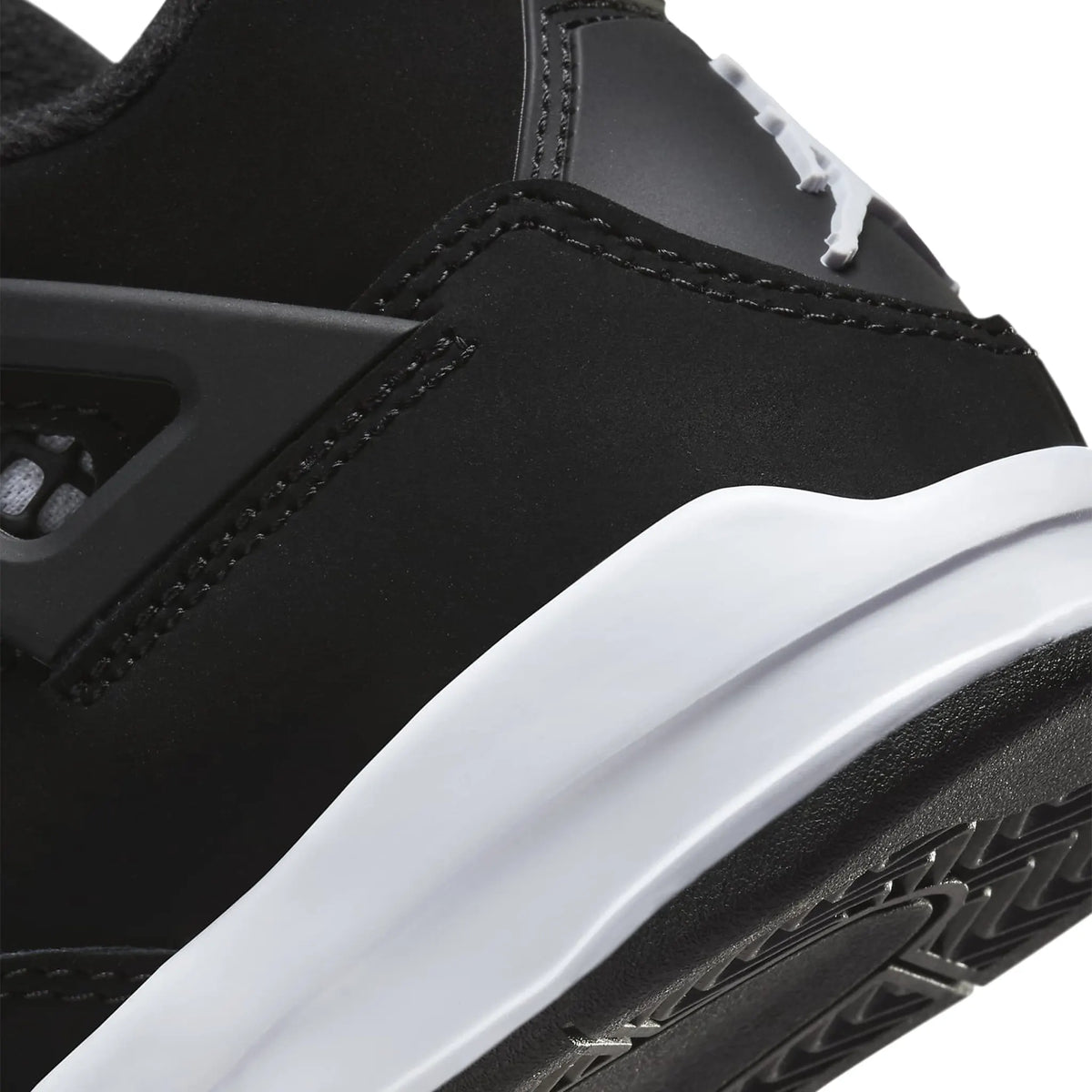 Air Jordan 4 Retro White Thunder (PS) Sneakers - Black