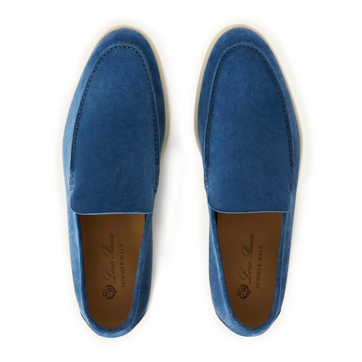 Loro Piana Summer Walk Suede Cobalt Ink Loafers - Blue