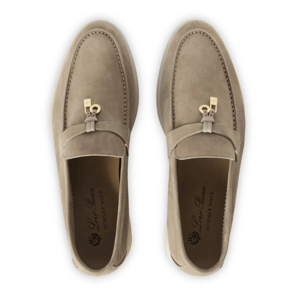 Loro Piana The Original Summer Charms Suede Beige Corda Loafers