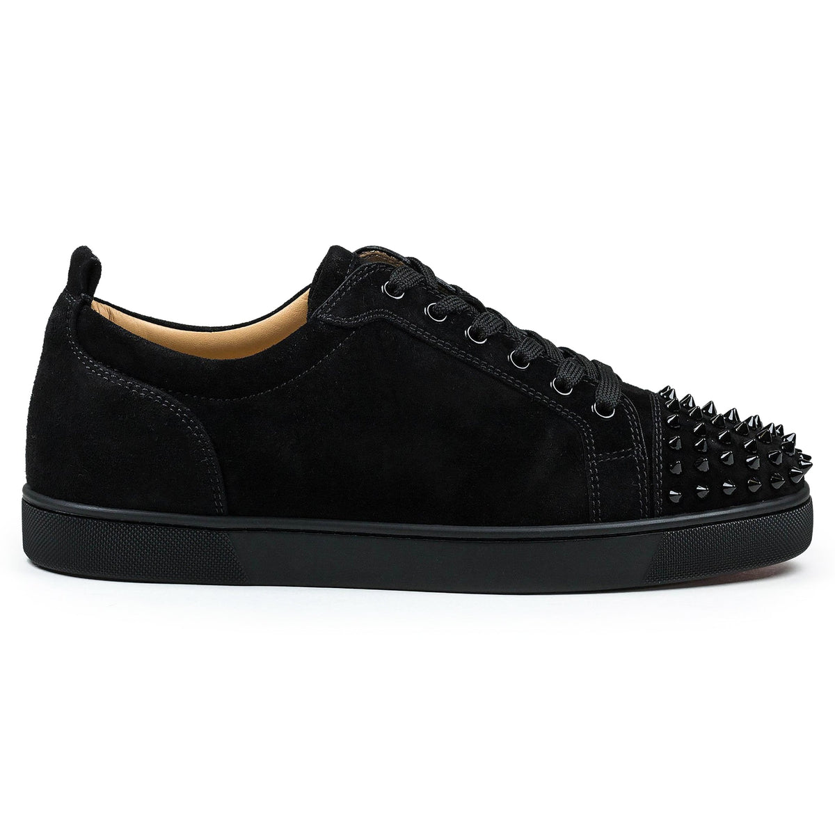Christian Louboutin Louis Junior Spikes Suede Black Sneakers