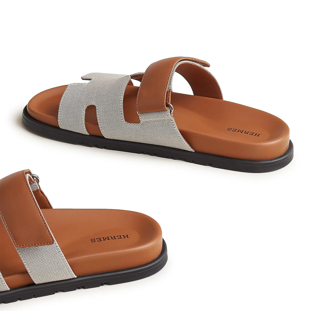 Hermes Paris Hermès Paris Chypre Plum Natural Sandals - Brown
