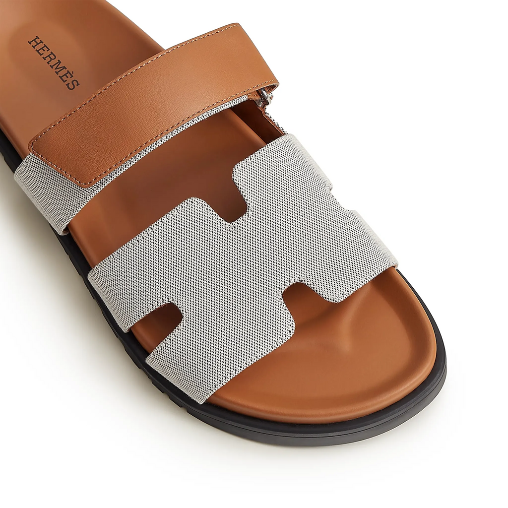 Hermes Paris Hermès Paris Chypre Plum Natural Sandals - Brown