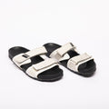 Prada Black & White Leather Dad Sandals