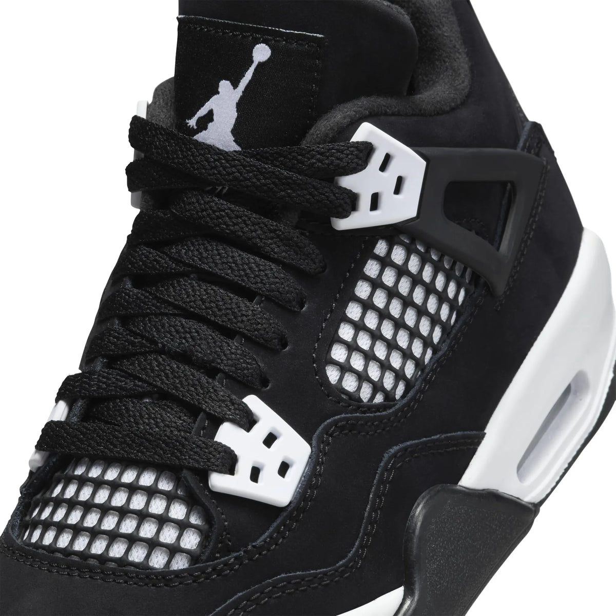 Air Jordan 4 Retro White Thunder (GS) Sneakers - Black