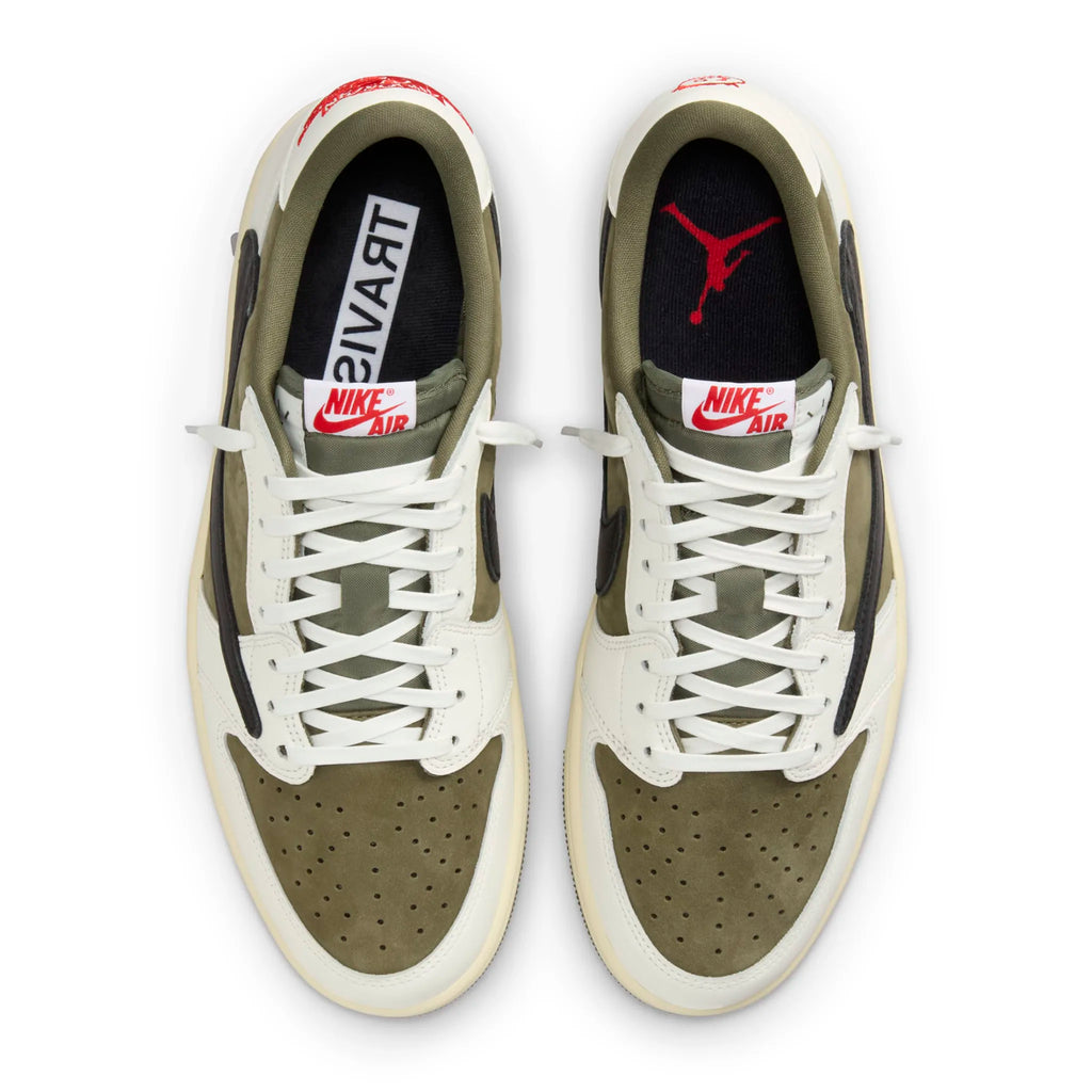 Travis Scott x Air Jordan 1 Low OG Medium Olive Sneakers - Green