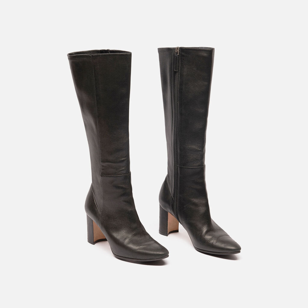 Manolo Blahnik Black Leather Boots