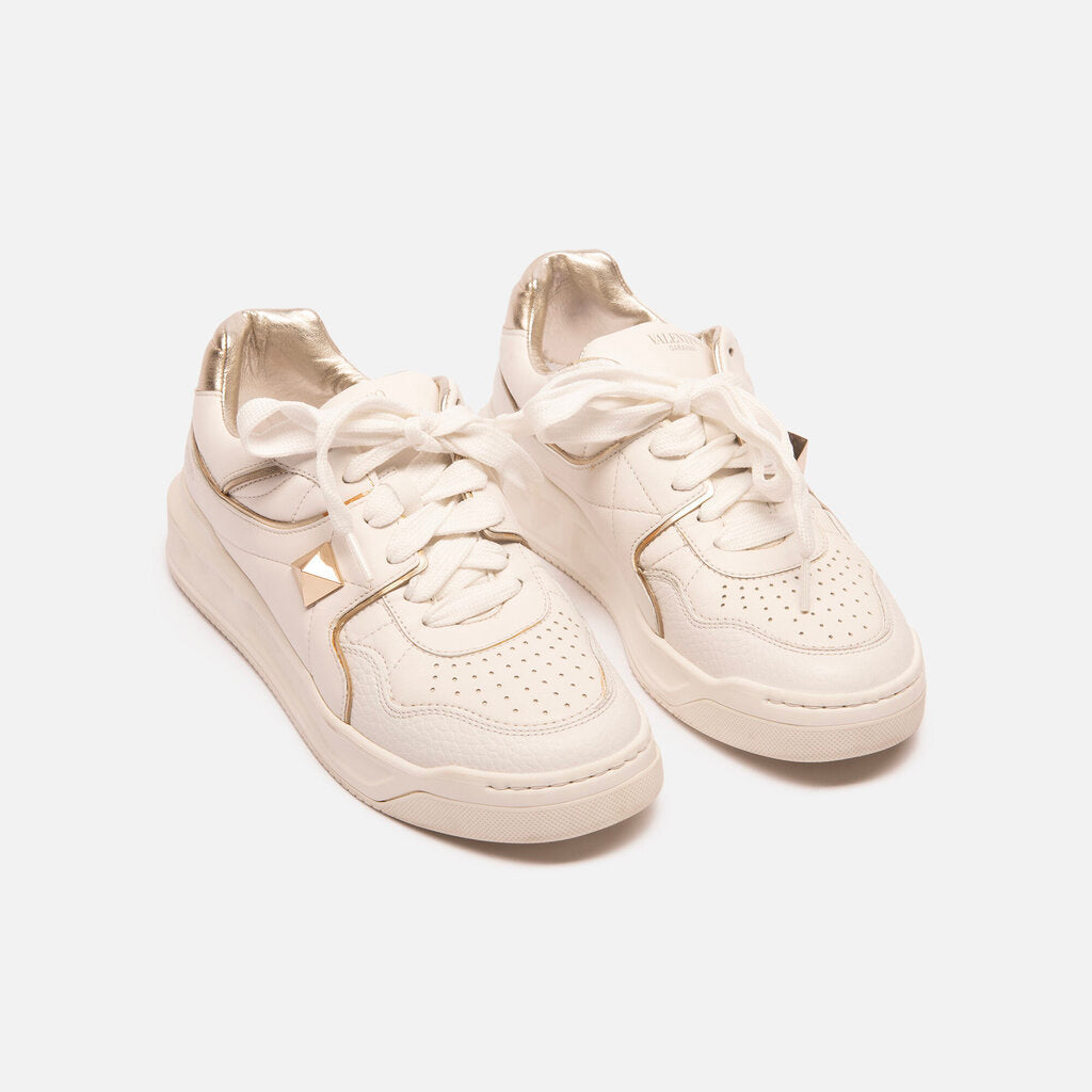 Valentino White One Stud Low-Top Sneaker