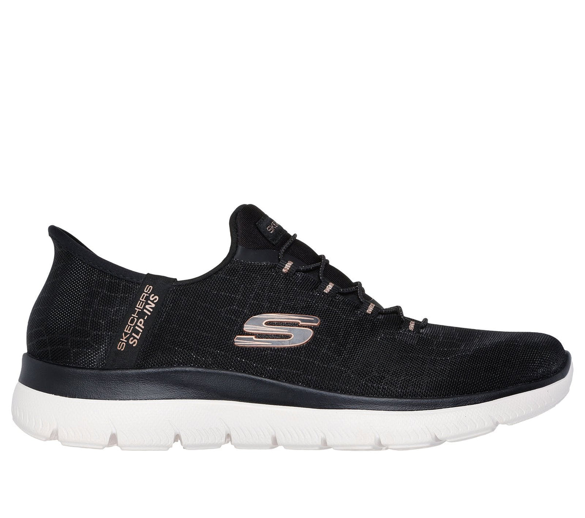 Skechers Slip-ins: Summits - Classy Night, BLACK / ROSE GOLD