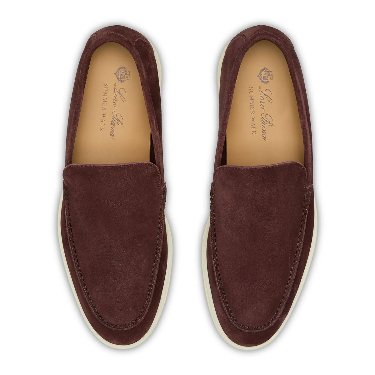 Loro Piana Summer Walk Suede Very Dark Maroon Loafers