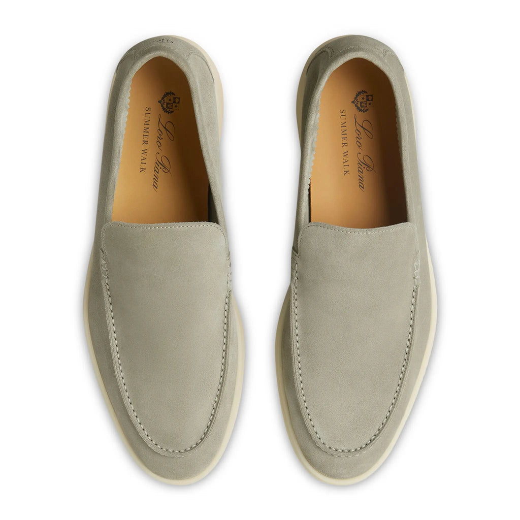 Loro Piana Summer Walk Suede Wild Desert Sage Loafers