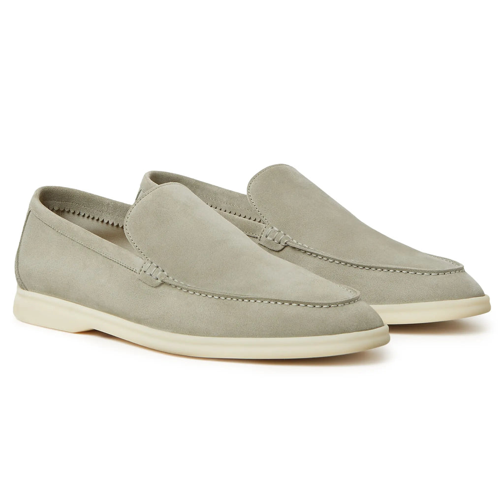 Loro Piana Summer Walk Suede Wild Desert Sage Loafers
