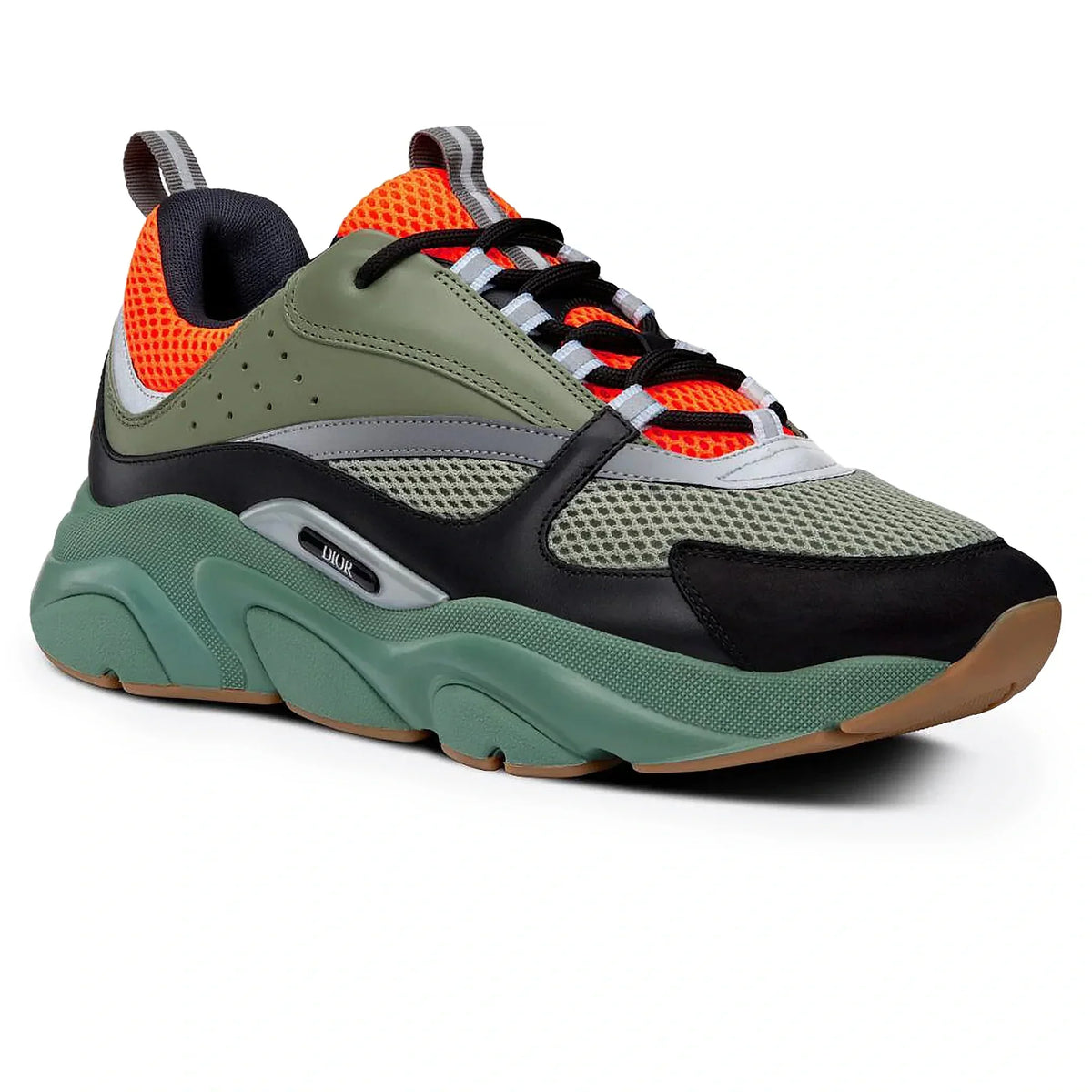 Dior B22 Orange Olive Black Trainer - Green