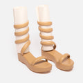 Cult Gaia Tan Wrap Platform Sandals