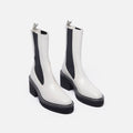 Khaite White Leather Chelsea Boots
