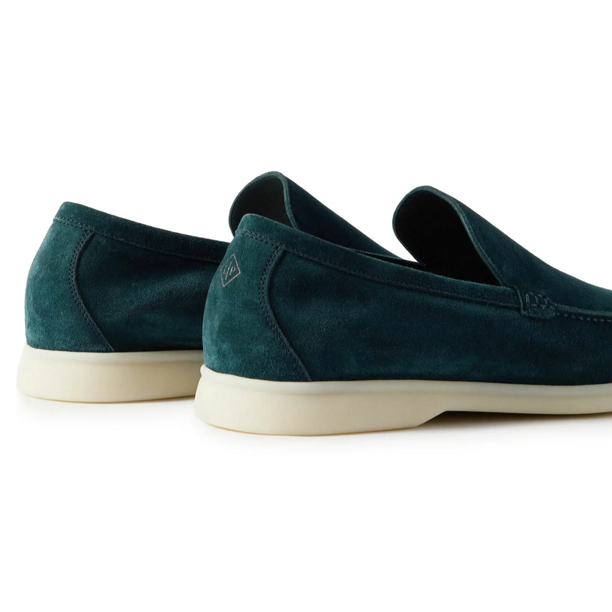 Loro Piana Summer Walk Suede Petrol Green Loafers