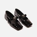 Versace Black Patent May Jane Shoes