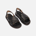 Marni Leather Sandals With Gold Detail