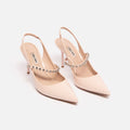 Miu Miu Pink Patent Leather Crystal Strap Slingbacks Shoes